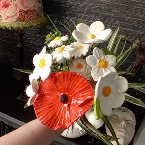 Fleurs en céramique au choix 3,00 à 8,00 Pavot Daisy hellébores lierre