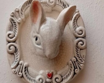 White Rabbit wall plaque