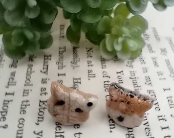 Ceramic  CAT STUD earring minimalist