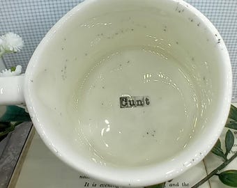 CUNT left handed short tankard Ceramic blue air sweary mug peacock