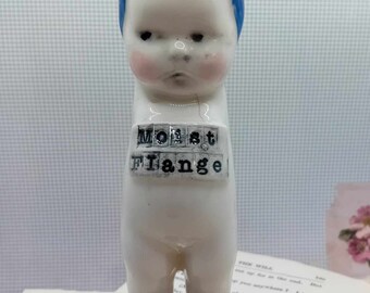 Ceramic doll bunny ears moist flange