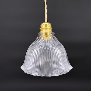 Vintage Holophane glass pendant light, draped shape