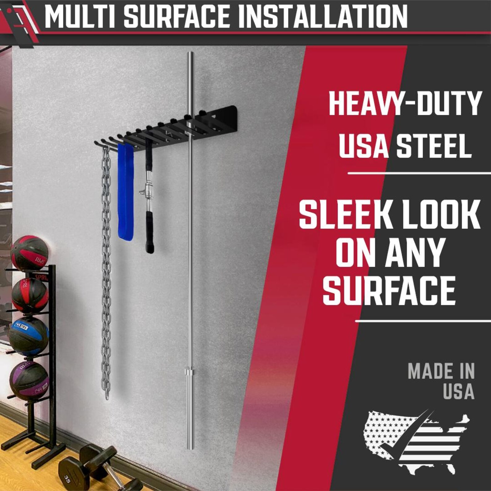 Omega Beast Heavy-duty Gym Storage Rack: 11-prong Wall Mount for ...