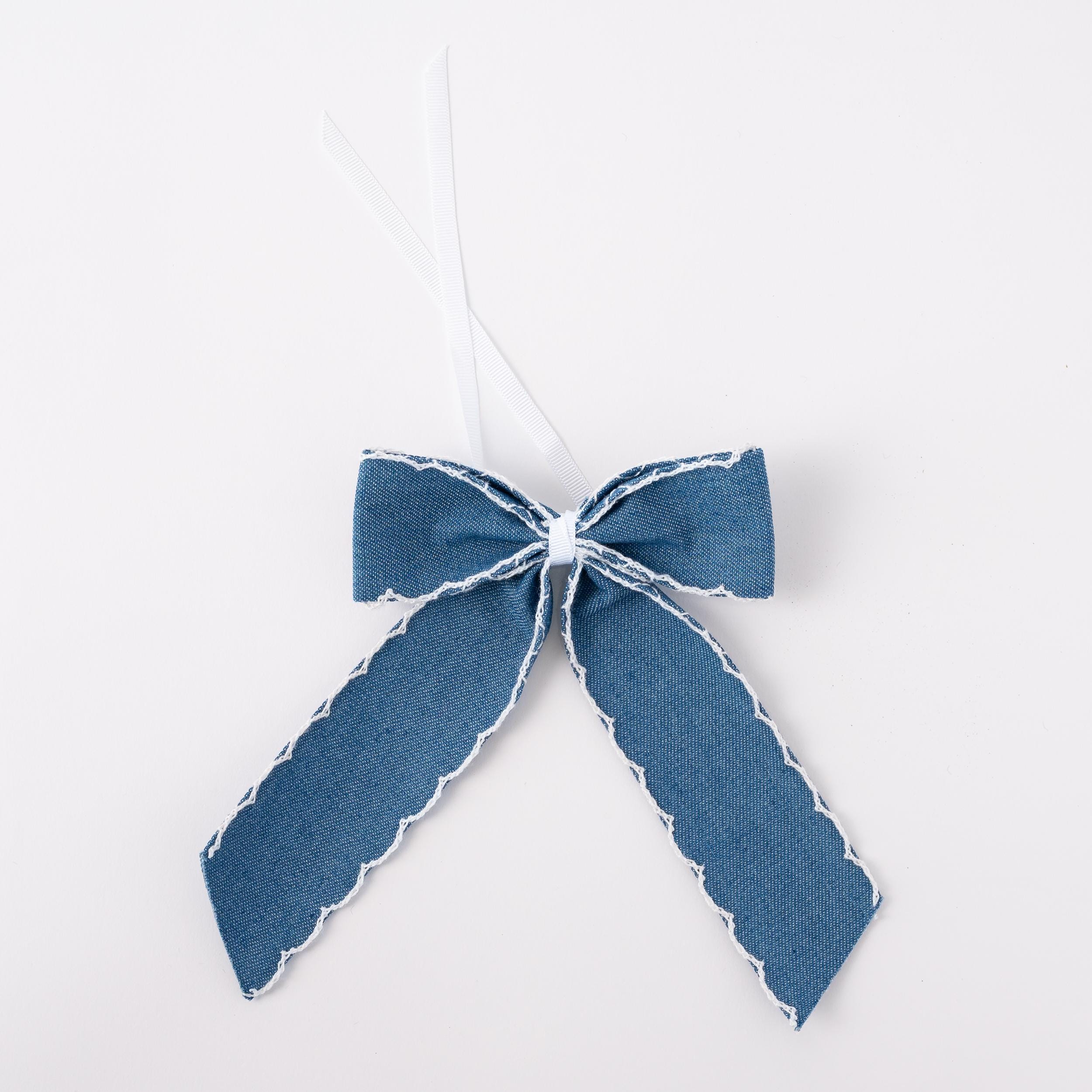 Denim Scalloped Napkin Rings: Handmade Table Decor, Made in France