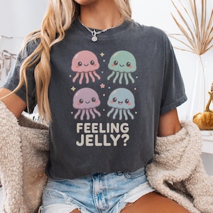 Jellyfish Shirt, Cute Jellyfish Tee, Funny Sea Animal Tee, Pastel Ocean Lover Gift, Kawaii Sea Creature Shirt, Summer Beach T-Shirt