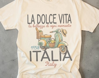 La Dolce Vita Shirt, Italian Scooter Shirt Unisex, Comfort Colors Tee, Italy Lover Gift, Italia Shirt, Vintage Italian Summer Tee, Amalfi