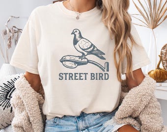Street Bird Pigeon Shirt, Funny Bird Graphic Tee, Urban Pigeon T Shirt, Bird Lover Gift, Comfort Colors Unisex Shirt