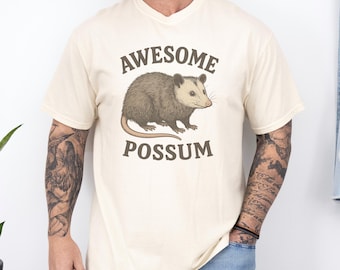 Awesome Possum Shirt, Funny Possum Graphic Tee, Opossum Pun T-Shirt, Cute Animal Shirt, Unisex Relaxed Fit, Possum Lover Gift Comfort Colors