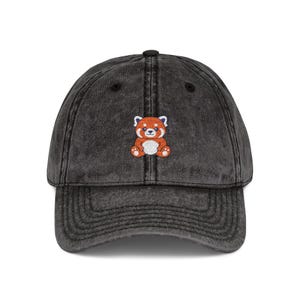 Red Panda Embroidered Dad Cap, Cute Animal Hat, Kawaii Gift, Vintage Red Panda Hat, Animal Lover Gift, Naturecore Cap, Cottagecore Hat