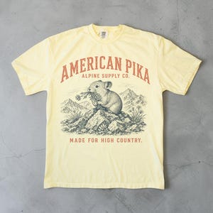 American Pika Shirt, Alpine Wildlife Tee, Vintage Mountain Graphic Shirt, Unisex Comfort Colors Shirt, Hiking Gift, National Park Tee image 6