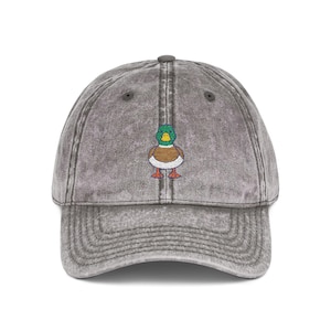 Duck Embroidered Dad Cap, Vintage Mallard Hat, Wildlife Lover Gift, Funny Duck Hat, Naturecore Cap, Cottagecore Embroidered Hat, Duck Gift