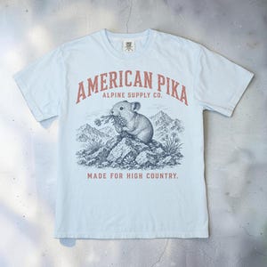 American Pika Shirt, Alpine Wildlife Tee, Vintage Mountain Graphic Shirt, Unisex Comfort Colors Shirt, Hiking Gift, National Park Tee image 4