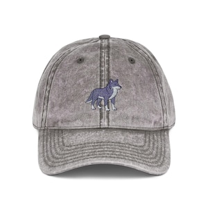 Wolf Embroidered Dad Cap, Vintage Wolf Hat, Animal Lover Gift, Cottagecore Hat, Naturecore Cap, Cute Wolf Hat, Embroidered Animal Hat