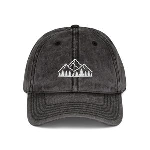 Mountain Embroidered Cap, Hiking Dad Hat, Vintage Outdoors Hat, Nature Lover Gift, Camping Cap, Adventure Hat, Forest Trucker Style