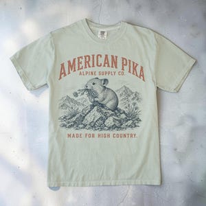 American Pika Shirt, Alpine Wildlife Tee, Vintage Mountain Graphic Shirt, Unisex Comfort Colors Shirt, Hiking Gift, National Park Tee image 7