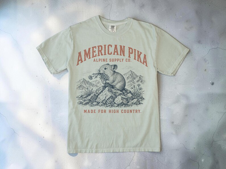 American Pika Shirt, Alpine Wildlife Tee, Vintage Mountain Graphic Shirt, Unisex Comfort Colors Shirt, Hiking Gift, National Park Tee image 7