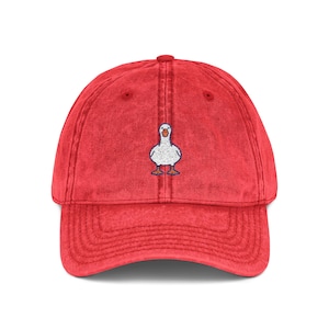Goose Embroidered Dad Cap, Vintage Goose Hat, Funny Goose Hat, Cottagecore Hat, Wildlife Lover Gift, Naturecore Embroidered Hat, Goose Gift