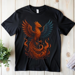 Phoenix Bird Shirt, Mystical Firebird T-Shirt, Mythical Creature Tee, Celestial Rising Phoenix Shirt Gift for Mythology Lovers, Phoenix Gift