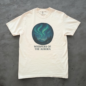 Northern Lights Shirt, Whispers of the Aurora Graphic Tee, Stargazing Nature T-Shirt, Aurora Borealis Shirt, Polar Lights Unisex Gift Tee