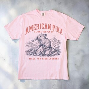American Pika Shirt, Alpine Wildlife Tee, Vintage Mountain Graphic Shirt, Unisex Comfort Colors Shirt, Hiking Gift, National Park Tee image 3