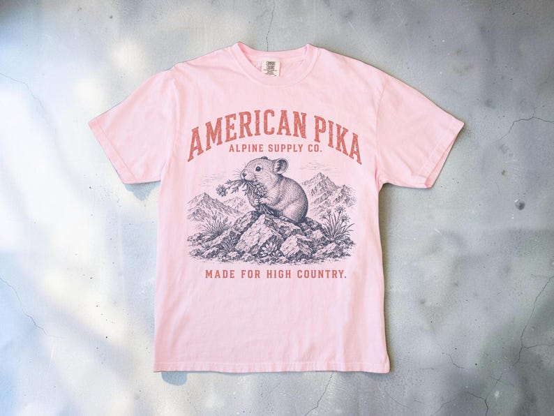 American Pika Shirt, Alpine Wildlife Tee, Vintage Mountain Graphic Shirt, Unisex Comfort Colors Shirt, Hiking Gift, National Park Tee image 3