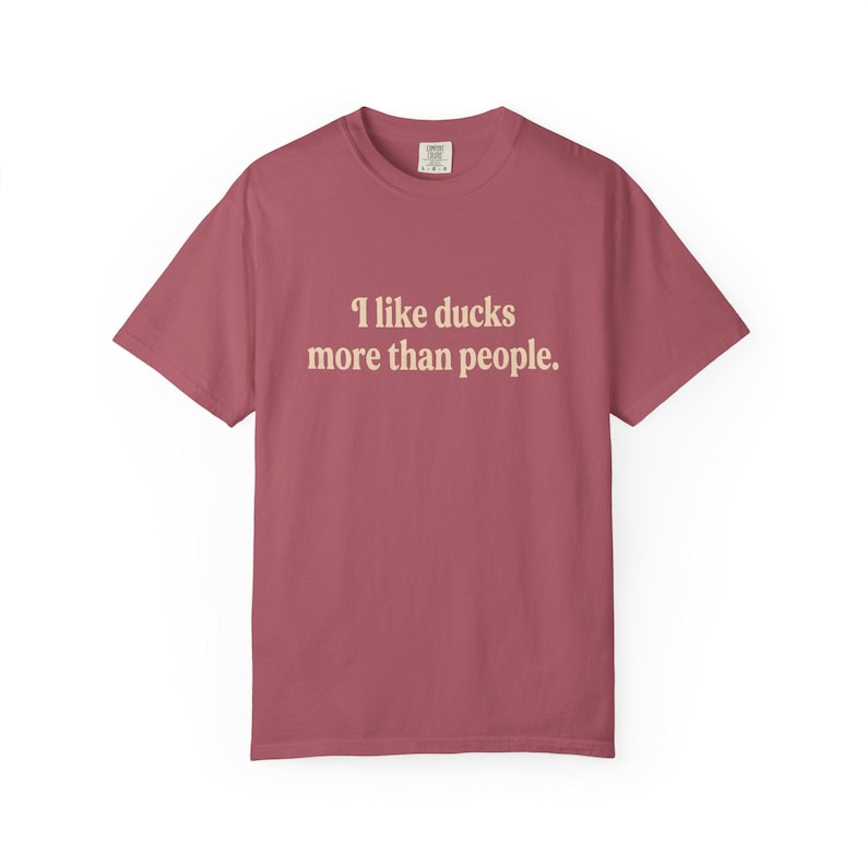 I Like Ducks More Than People Shirt, Funny Duck Shirt, Duck Lover Tee, Sarcastic Animal Shirt, Comfort Colors Unisex T-Shirt image 17