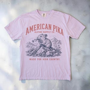 American Pika Shirt, Alpine Wildlife Tee, Vintage Mountain Graphic Shirt, Unisex Comfort Colors Shirt, Hiking Gift, National Park Tee image 5
