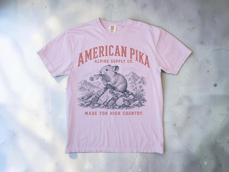 American Pika Shirt, Alpine Wildlife Tee, Vintage Mountain Graphic Shirt, Unisex Comfort Colors Shirt, Hiking Gift, National Park Tee image 5