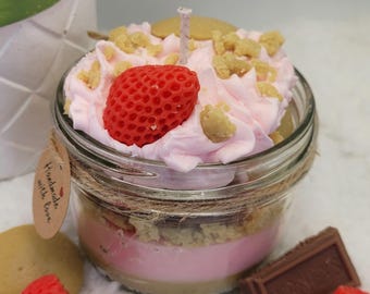 Strawberry and Cream Dessert Candle