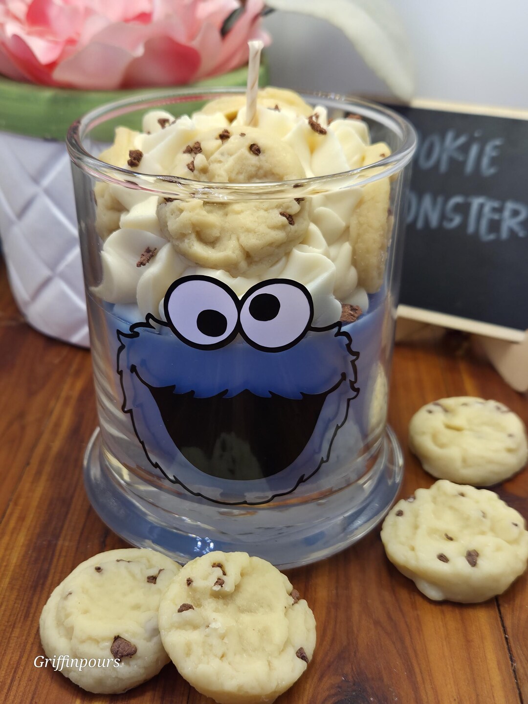 Cookie Monster Dessert Candle - Etsy