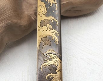 Große Welle von Higonokami Nagao, Ginkgo und der Fuji