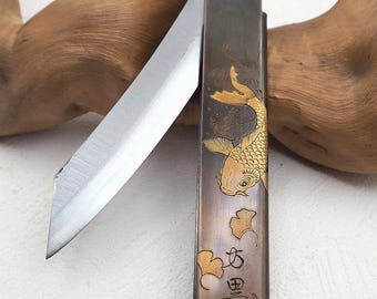 Higonokami Nagao Koi-Karpfen und Ginkgo, großes Modell
