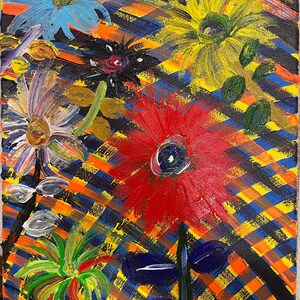 Flowers # 5, 14&quot; x 10&quot; x 1&quot; - acrylic on stretched canvas