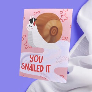 Grappige "You Snailed It"-afstudeerkaart – Gefeliciteerdkaart met schattige woordspeling