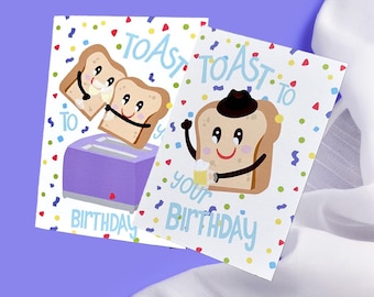 Carte d'anniversaire amusante avec un toast - Un toast à votre anniversaire !