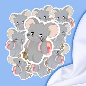 Schattige kawaiimuis met rugzaksticker