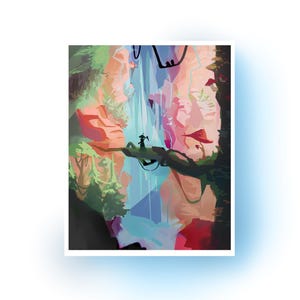 Pegatina abstracta de jungla en mesa - Arikoa Designs - Pegatina adhesiva brillante/mate