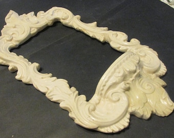 Antique Victorian Wall Picture Mirror with Shelf