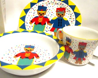 Marching Bears Sango Fine China Childs 3 Piece Dinner Set, New in Open Box