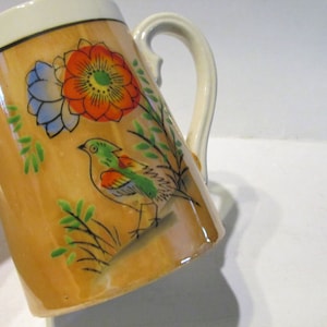Lusterware Small Pitcher / Creamer  / Bird with Flowers / Japan