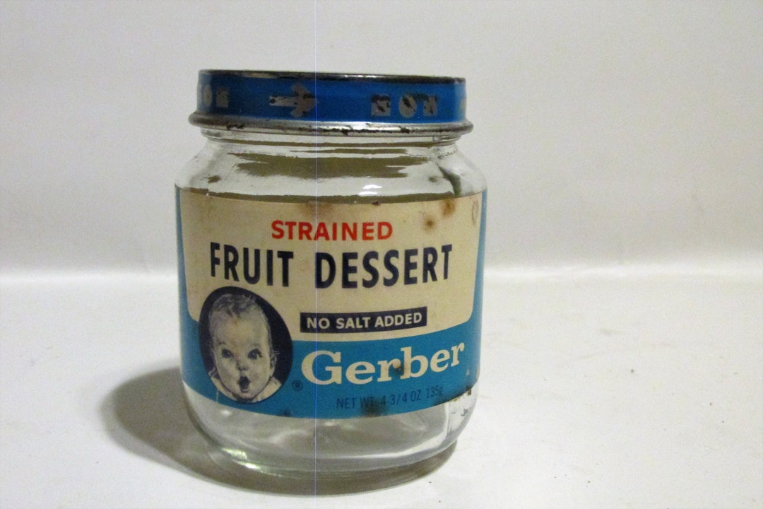 Lot of 4 Vintage Glass Baby Food Jars - Gerber - VGC - GREAT FOR CRAFTS &  STORE