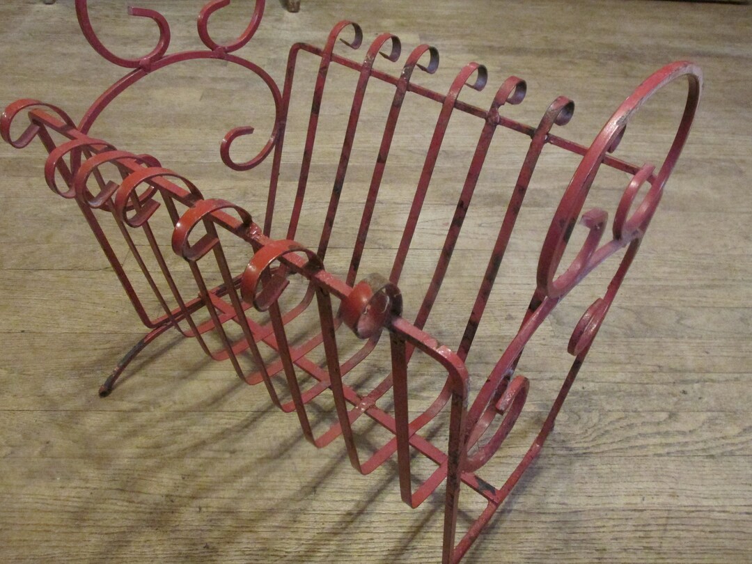 Rustic Iron Rack Rustic Red Iron Fireplace Wood Rack / Magazine Rack - Etsy