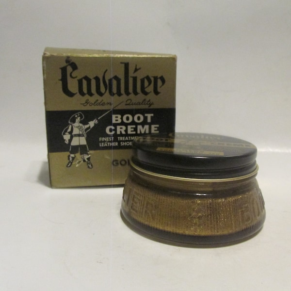 Cavalier Vintage Boot Creme Box and Full Jar Gold Color