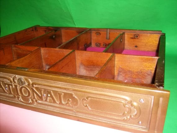 Antique Wooden Bank Cash Register Drawer With Brass Plate 1915 Etsy
