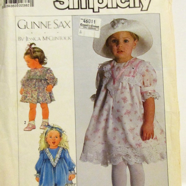 Girl Toddler Gunne Sax Dress Pattern by Jessica McClintock, UNCUT, Size 1