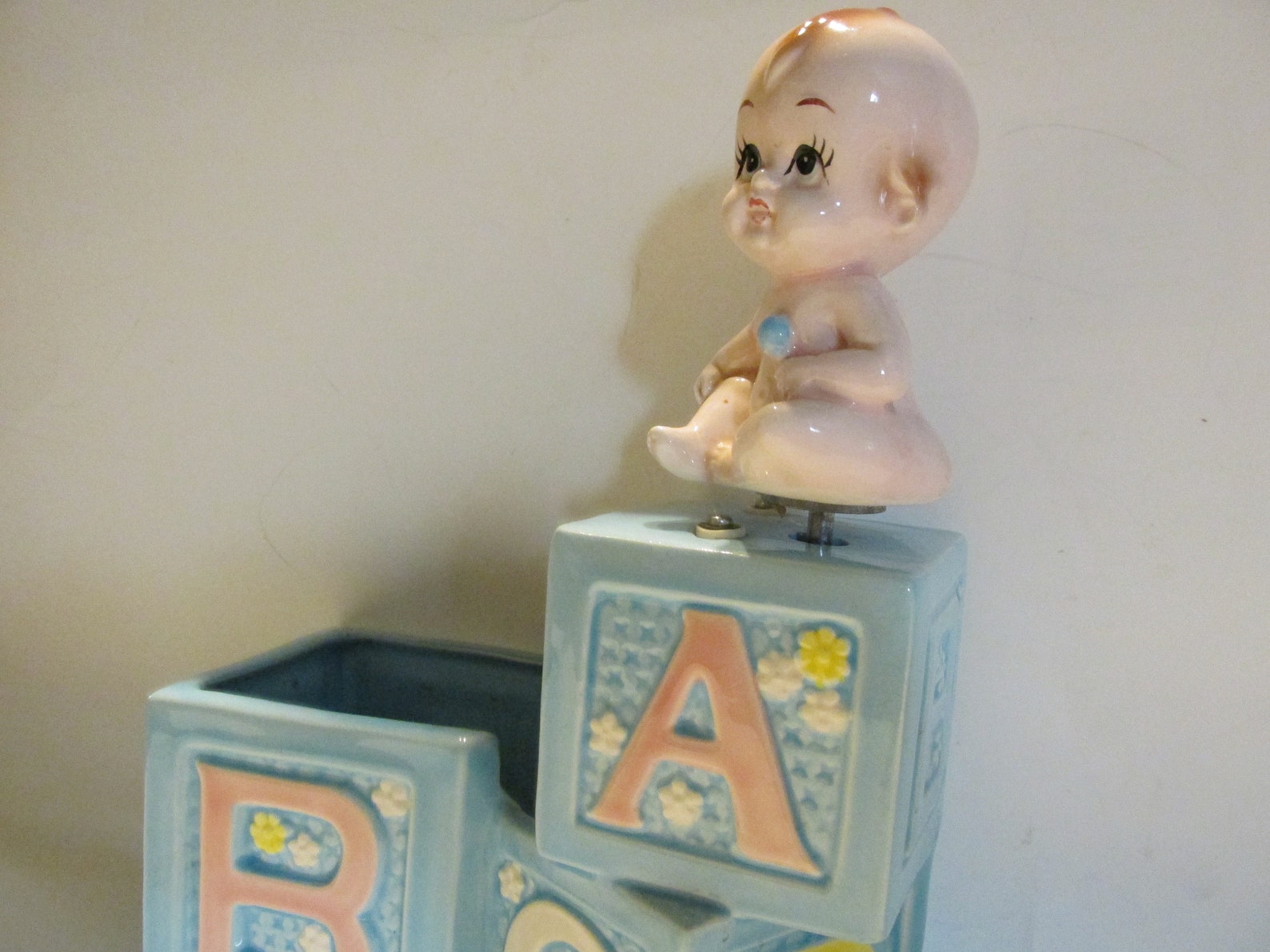 Nursery Turning Kewpie Doll Musical Baby Planter Baby Shower Etsy