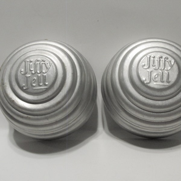 Vintage Jiffy Jell Molds.  Older 1940's Tins, Dessert, Repurpose Crafts. Soap Molds