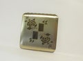 Dorset Fifth Avenue Diamond Etched Gold and Silver Tone Mirror and Powder Compact with Ribbed Back and Fabric Storage