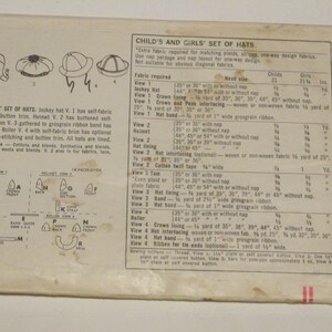 Retro Child and Girl's Set of Hats Pattern - Etsy