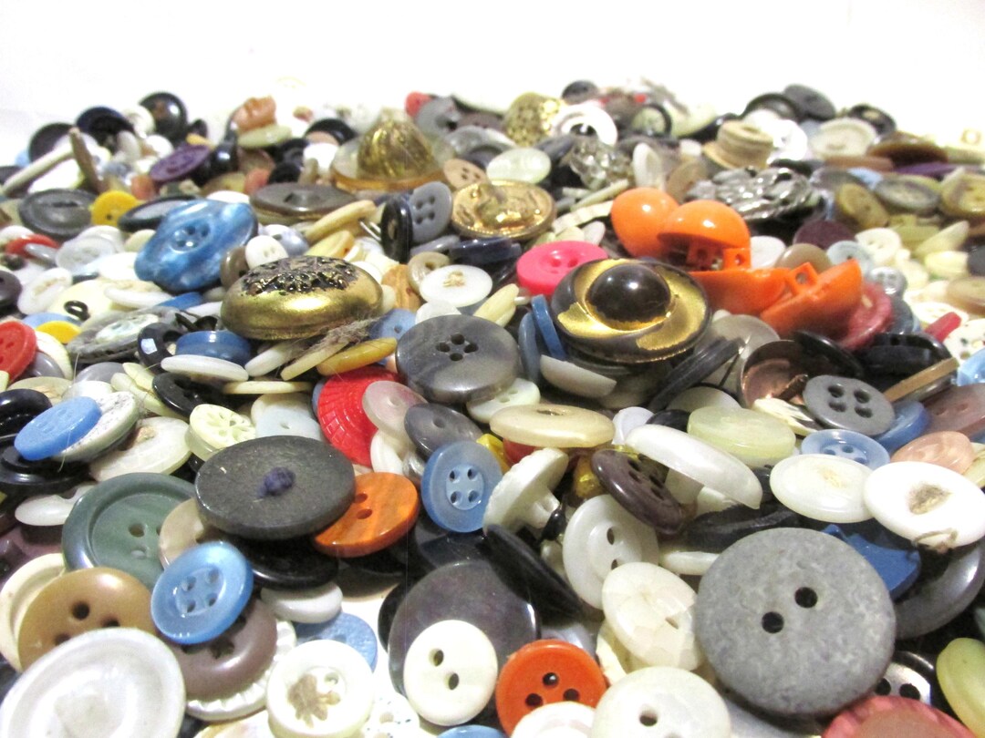 Large Lot Variety of Buttons, Crafts, Doll Clothes, Baby Clothes, Retro ...
